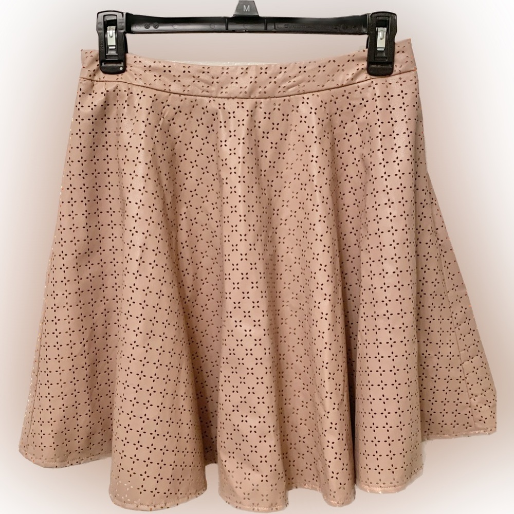 Sunday In Brooklyn Faux Leather Pale Blush Skirt Size (4)